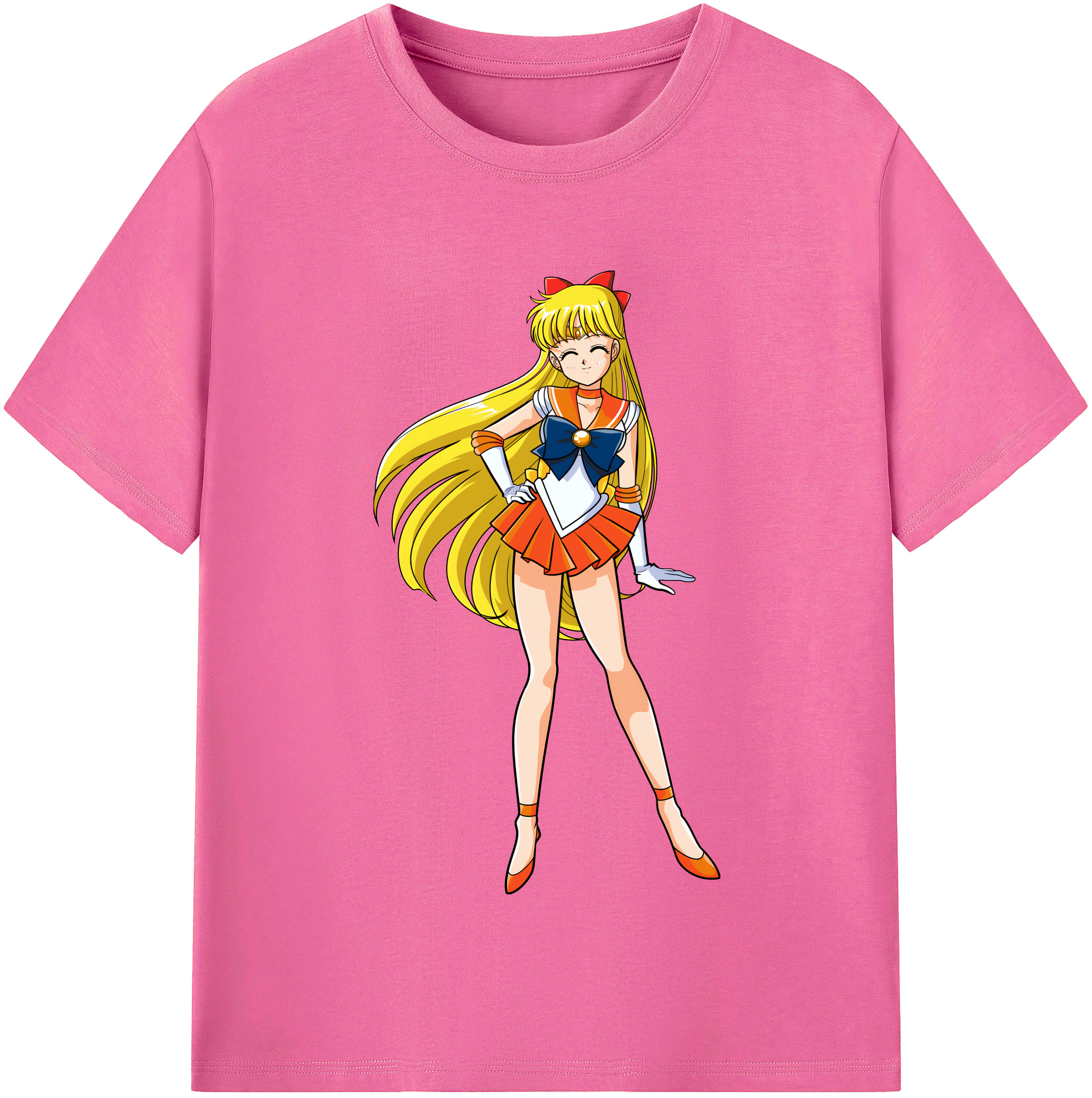 （画像用） 美少女戦士セーラームーン 愛野 美奈子 あいの みなこ Sailor Moon Aino Minako レディースカジュアルプリントTシャツ（綿100％）